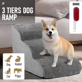 Dog Steps & Ramps: 3 Tiers Dog Ramp Non-Slip Pet Steps Cat Stairs Foam Soft Pet Slope Max 40LBS Load for High Beds Sofa Couches With Zippered Washable Corduroy Cover Indoor