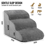 Dog Steps & Ramps: 3 Tiers Dog Ramp Non-Slip Pet Steps Cat Stairs Foam Soft Pet Slope Max 40LBS Load for High Beds Sofa Couches With Zippered Washable Corduroy Cover Indoor