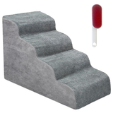 Dog Steps & Ramps: Non-Slip 4 Tiers Dog Ramp/Step/Stair Foam Dog Steps for High Beds or Couches