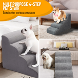 Dog Steps & Ramps: Non-Slip 4 Tiers Dog Ramp/Step/Stair Foam Dog Steps for High Beds or Couches