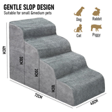 Dog Steps & Ramps: Non-Slip 4 Tiers Dog Ramp/Step/Stair Foam Dog Steps for High Beds or Couches