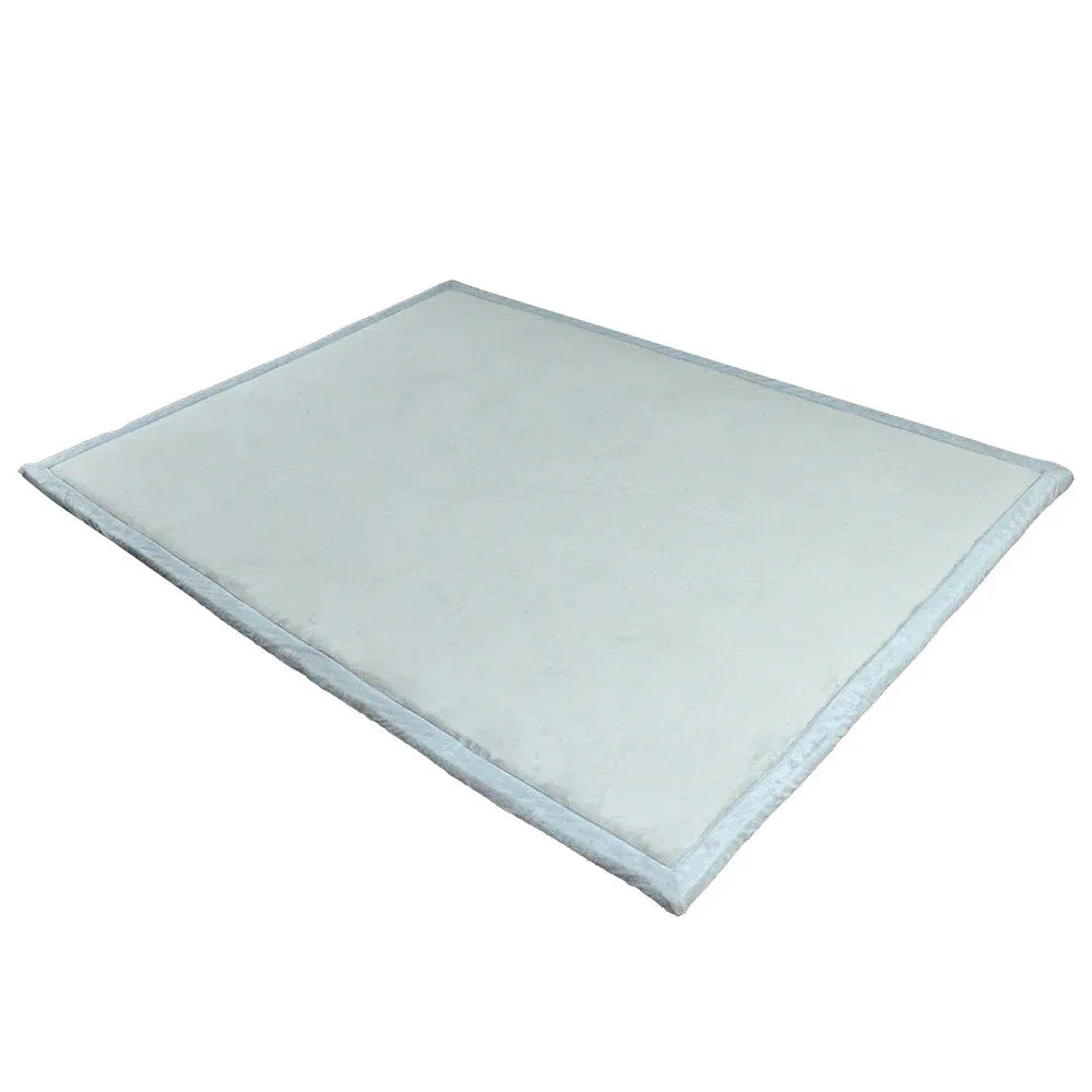 Tatami Memory Foam Mat Baby Playmat Coral Velvet Relaxing Pad Crawling Non Slip Home Thick Carpet Play Area 150x200x3cm for Nursery Baby Toddler Gray