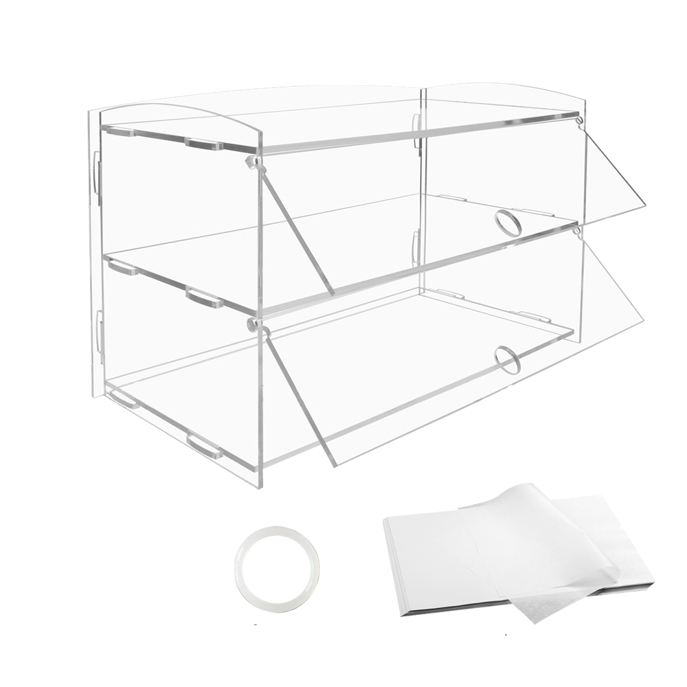 Bakeware & Accessories: Alston 2-Tier Bakery Display Case Cabinet Pastry Acrylic Cupcake Donuts Cake Pastry Clear Display Cabinet Shelf Transparent Showcase 225x485x330mm