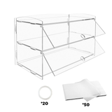 Bakeware & Accessories: Alston 2-Tier Bakery Display Case Cabinet Pastry Acrylic Cupcake Donuts Cake Pastry Clear Display Cabinet Shelf Transparent Showcase 225x485x330mm