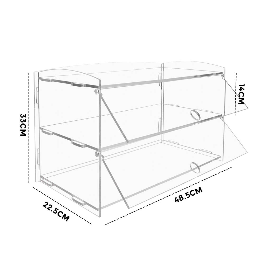 Bakeware & Accessories: Alston 2-Tier Bakery Display Case Cabinet Pastry Acrylic Cupcake Donuts Cake Pastry Clear Display Cabinet Shelf Transparent Showcase 225x485x330mm