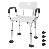 Mobility & Accessibility: Shower Seat Bath Chair Adjustable Height Non-Slip Shower Bathtub Seat with Padded Arms Removable Back for Elderly Medical Disabled Safety Bathroom
