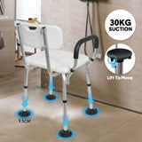 Mobility & Accessibility: Shower Seat Bath Chair Adjustable Height Non-Slip Shower Bathtub Seat with Padded Arms Removable Back for Elderly Medical Disabled Safety Bathroom