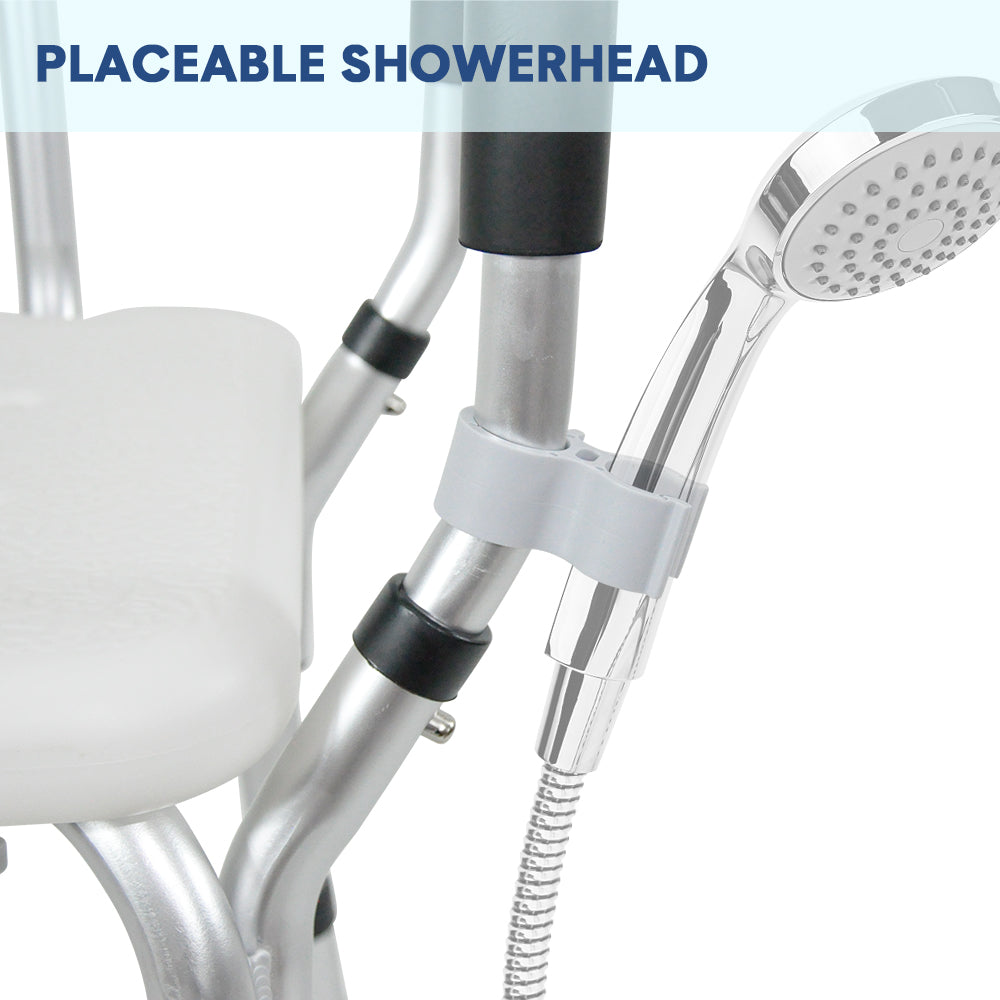 Mobility & Accessibility: Shower Seat Bath Chair Adjustable Height Non-Slip Shower Bathtub Seat with Padded Arms Removable Back for Elderly Medical Disabled Safety Bathroom