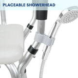 Mobility & Accessibility: Shower Seat Bath Chair Adjustable Height Non-Slip Shower Bathtub Seat with Padded Arms Removable Back for Elderly Medical Disabled Safety Bathroom