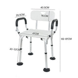 Mobility & Accessibility: Shower Seat Bath Chair Adjustable Height Non-Slip Shower Bathtub Seat with Padded Arms Removable Back for Elderly Medical Disabled Safety Bathroom