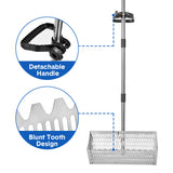 Outdoor Play Equipment: Beach Rake Stainless Steel Sand Flea Rake 140cm Long Detachable Handle and Shark Tooth Wide Sifter for Easy Sand Flea Removal with Bonus Basket and Tools