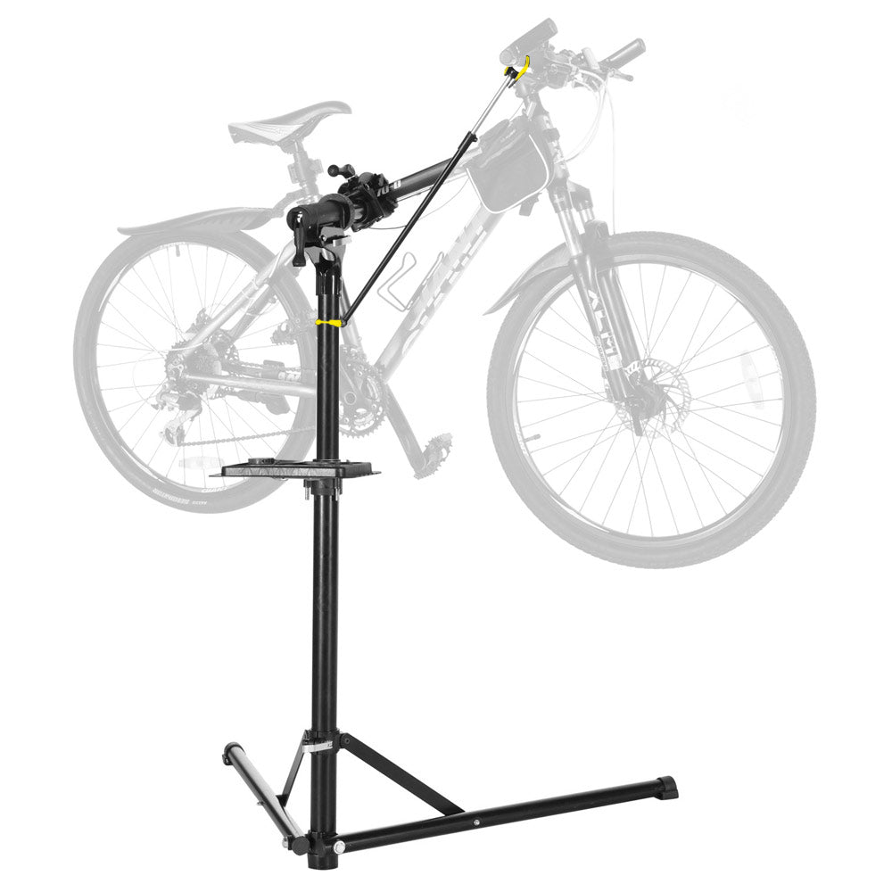 Bicycle Stands & Storage: Bike Repair Rack 360 Rotating 40 to 63Inch Height Adjustable Home Bicycle Mechanic Stand Anti-Slip Foldable Maintenance Stand with Tool Tray Max Load 60lbs