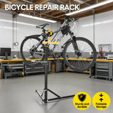 Bicycle Stands & Storage: Bike Repair Rack 360 Rotating 40 to 63Inch Height Adjustable Home Bicycle Mechanic Stand Anti-Slip Foldable Maintenance Stand with Tool Tray Max Load 60lbs