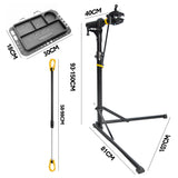 Bicycle Stands & Storage: Bike Repair Rack 360 Rotating 40 to 63Inch Height Adjustable Home Bicycle Mechanic Stand Anti-Slip Foldable Maintenance Stand with Tool Tray Max Load 60lbs