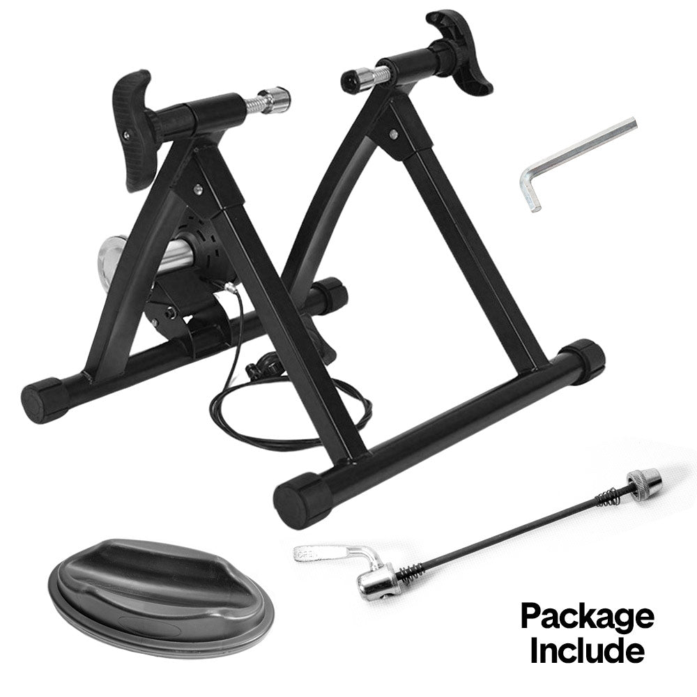 Exercise Bikes: Portable Indoor Exercise Bike Trainer Stand Stationary Bicycle Training Stand Magnetic 6 Level Resistance For Indoor Riding with Noise Reduction Wheel