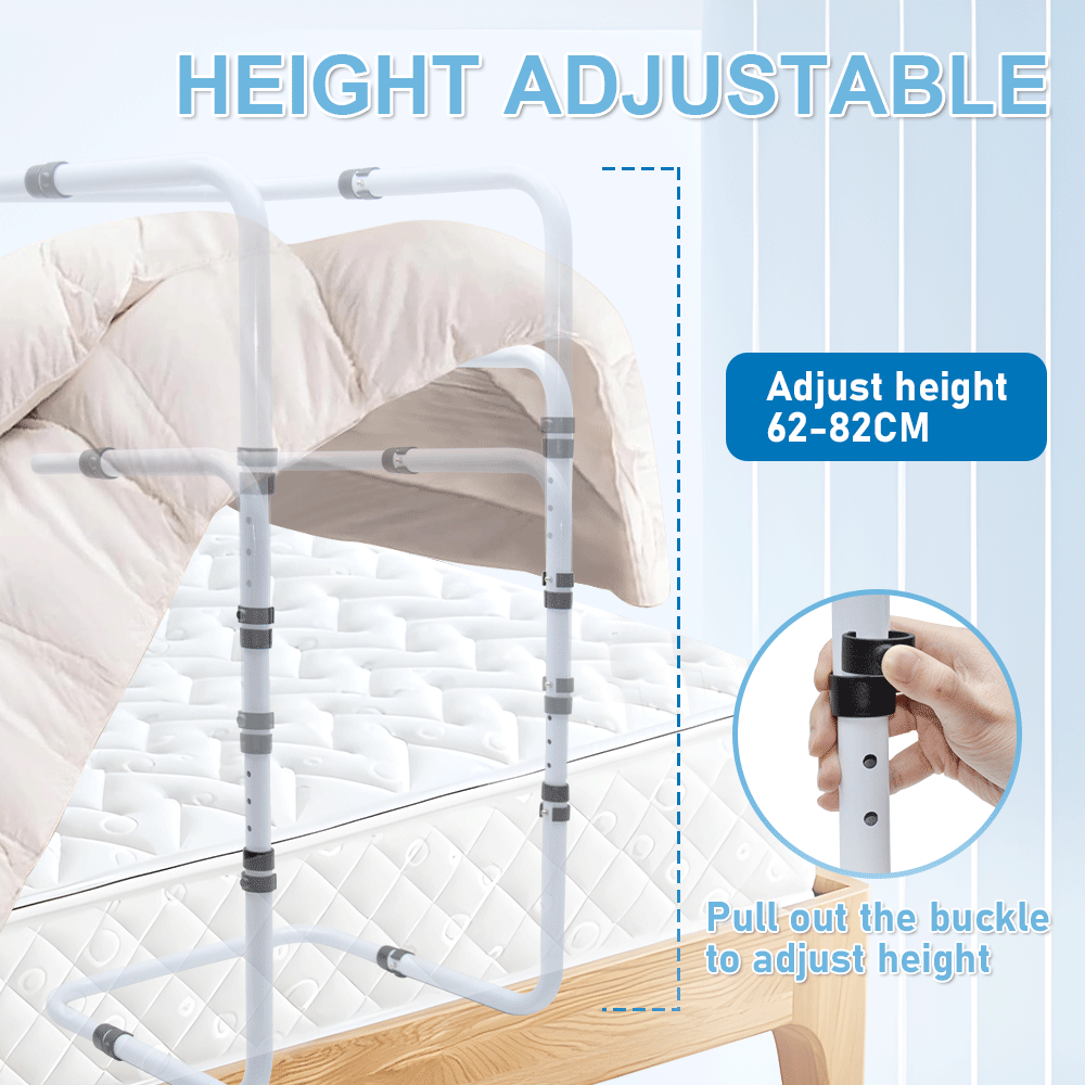 Beds & Bed Frames: Blanket Lifter Bar 62-82cm Height Adjustable Feet Tent Steel Bed Cradle Max Load 136kg with 4 Clips for Feet Toes Leg Knee Ankle Post Surgery Recovery