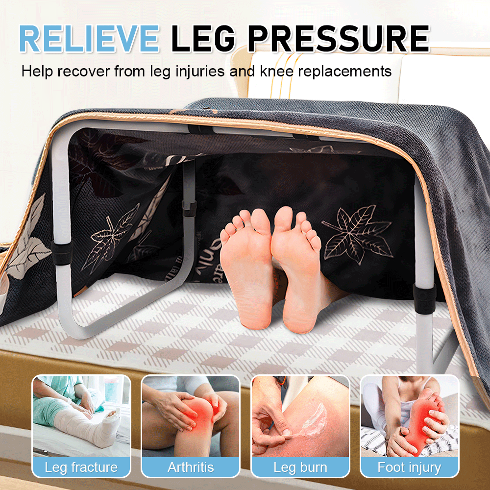 Beds & Bed Frames: Blanket Lifter Bar 62-82cm Height Adjustable Feet Tent Steel Bed Cradle Max Load 136kg with 4 Clips for Feet Toes Leg Knee Ankle Post Surgery Recovery