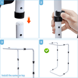 Beds & Bed Frames: Blanket Lifter Bar 62-82cm Height Adjustable Feet Tent Steel Bed Cradle Max Load 136kg with 4 Clips for Feet Toes Leg Knee Ankle Post Surgery Recovery