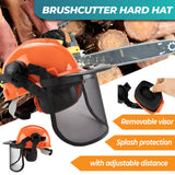 Work Safety Protective Equipment: Chainsaw Brushcutter Hard Hat Safety Helmet Face Shield With Visor & Ear Muffs For Landscaping Gardening Lawn Mowing Edge Trimming CE Approved