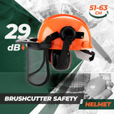 Work Safety Protective Equipment: Chainsaw Brushcutter Hard Hat Safety Helmet Face Shield With Visor & Ear Muffs For Landscaping Gardening Lawn Mowing Edge Trimming CE Approved