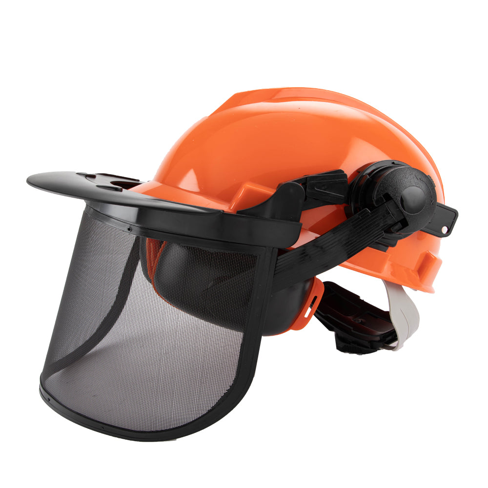 Work Safety Protective Equipment: Chainsaw Brushcutter Hard Hat Safety Helmet Face Shield With Visor & Ear Muffs For Landscaping Gardening Lawn Mowing Edge Trimming CE Approved