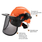 Work Safety Protective Equipment: Chainsaw Brushcutter Hard Hat Safety Helmet Face Shield With Visor & Ear Muffs For Landscaping Gardening Lawn Mowing Edge Trimming CE Approved