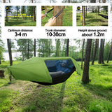 Hammocks & Accessories: Hammock Tent Outdoor Double Portable Multi-Functional Waterproof Hammock Parachute Camping Hanging Bed 270x140cm with Anti Mosquito Net and Storage Bag