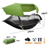 Hammocks & Accessories: Hammock Tent Outdoor Double Portable Multi-Functional Waterproof Hammock Parachute Camping Hanging Bed 270x140cm with Anti Mosquito Net and Storage Bag