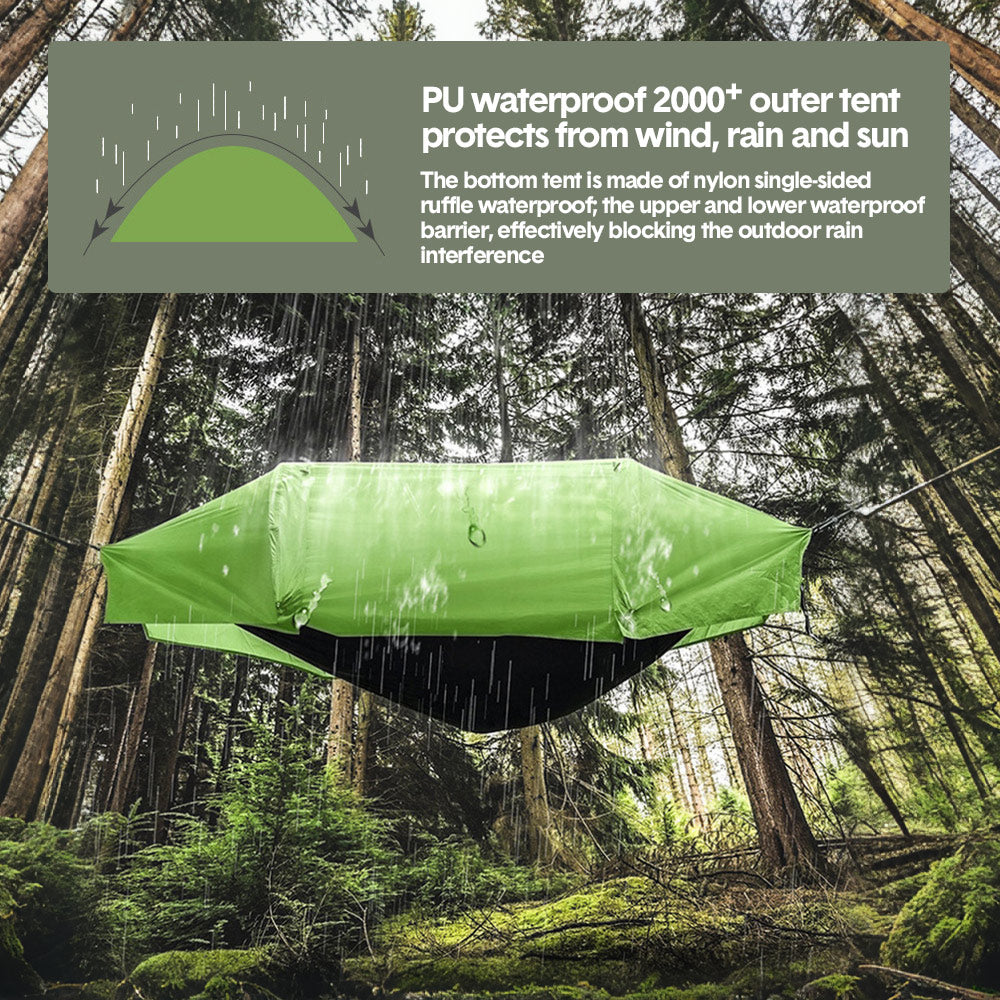 Hammocks & Accessories: Hammock Tent Outdoor Double Portable Multi-Functional Waterproof Hammock Parachute Camping Hanging Bed 270x140cm with Anti Mosquito Net and Storage Bag