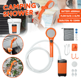 Camping Appliances: Portable Camping Shower IPX7 Waterproof Outdoor Shower Water Pump with Rechargeable Battery and Intelligent Digital Display for Camping Hiking Traveling