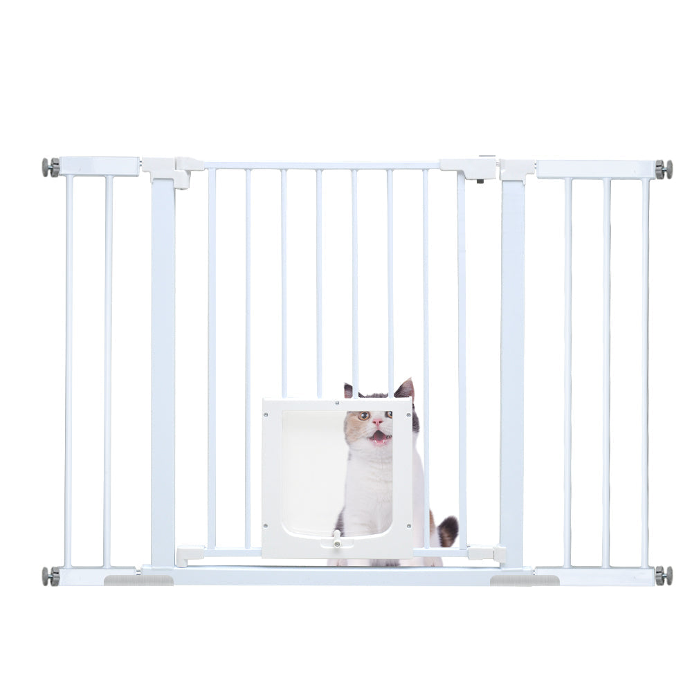 Safety Gates & Safety Accessories: Alston 76cm Tall Baby Pet Security Gate Safety Adjustable Width with Cat Door for House Doorways Stairs Guard Extension Part Width 12cm/24cm Wall Mount