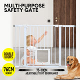 Safety Gates & Safety Accessories: Alston 76cm Tall Baby Pet Security Gate Safety Adjustable Width with Cat Door for House Doorways Stairs Guard Extension Part Width 12cm/24cm Wall Mount