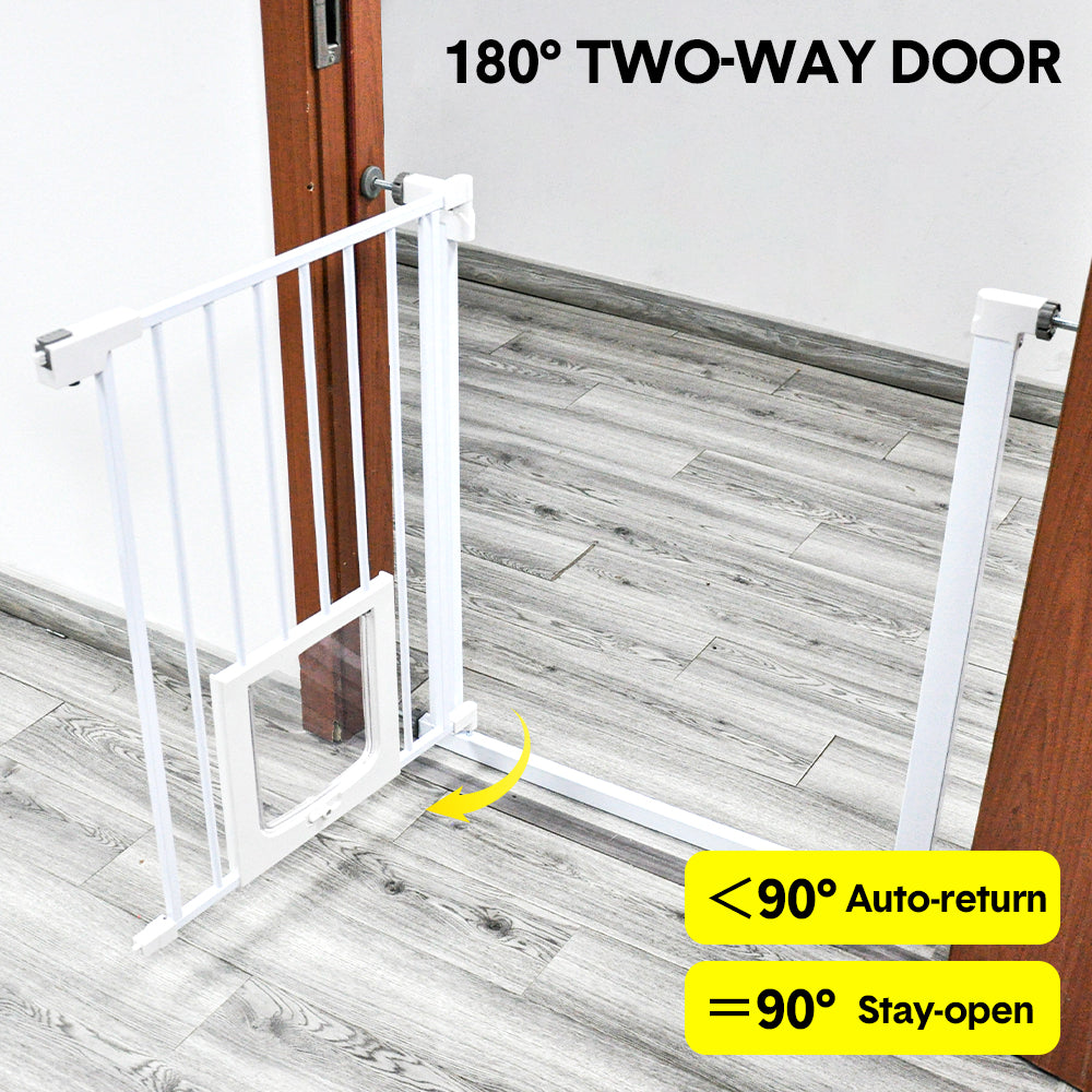 Safety Gates & Safety Accessories: Alston 76cm Tall Baby Pet Security Gate Safety Adjustable Width with Cat Door for House Doorways Stairs Guard Extension Part Width 12cm/24cm Wall Mount