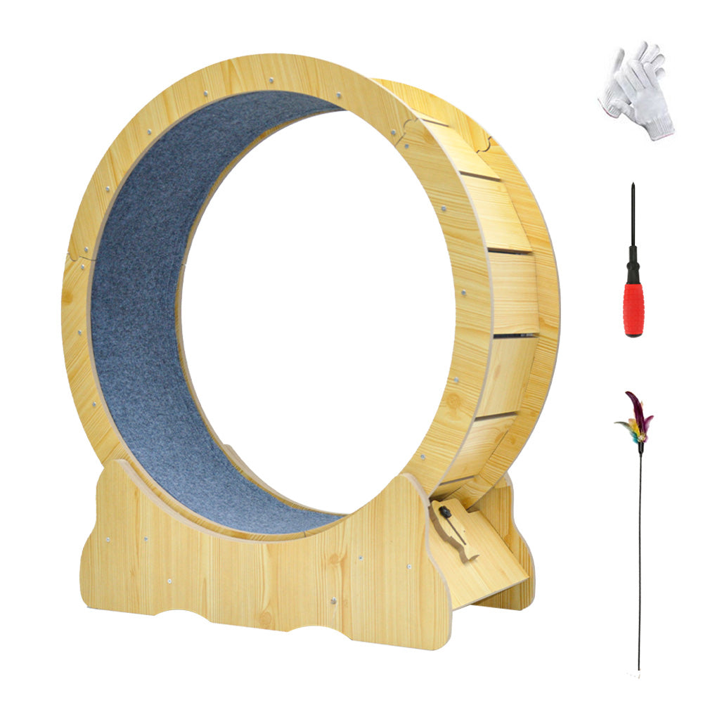 Cat Toys: Cat Running Wheel Cat Running Wheel Ultra-Quiet Treadmill Exerciser Scratcher with Anti-Slip Carpet Detachable Runway and Safety Latch Cat Sport Runner Toy