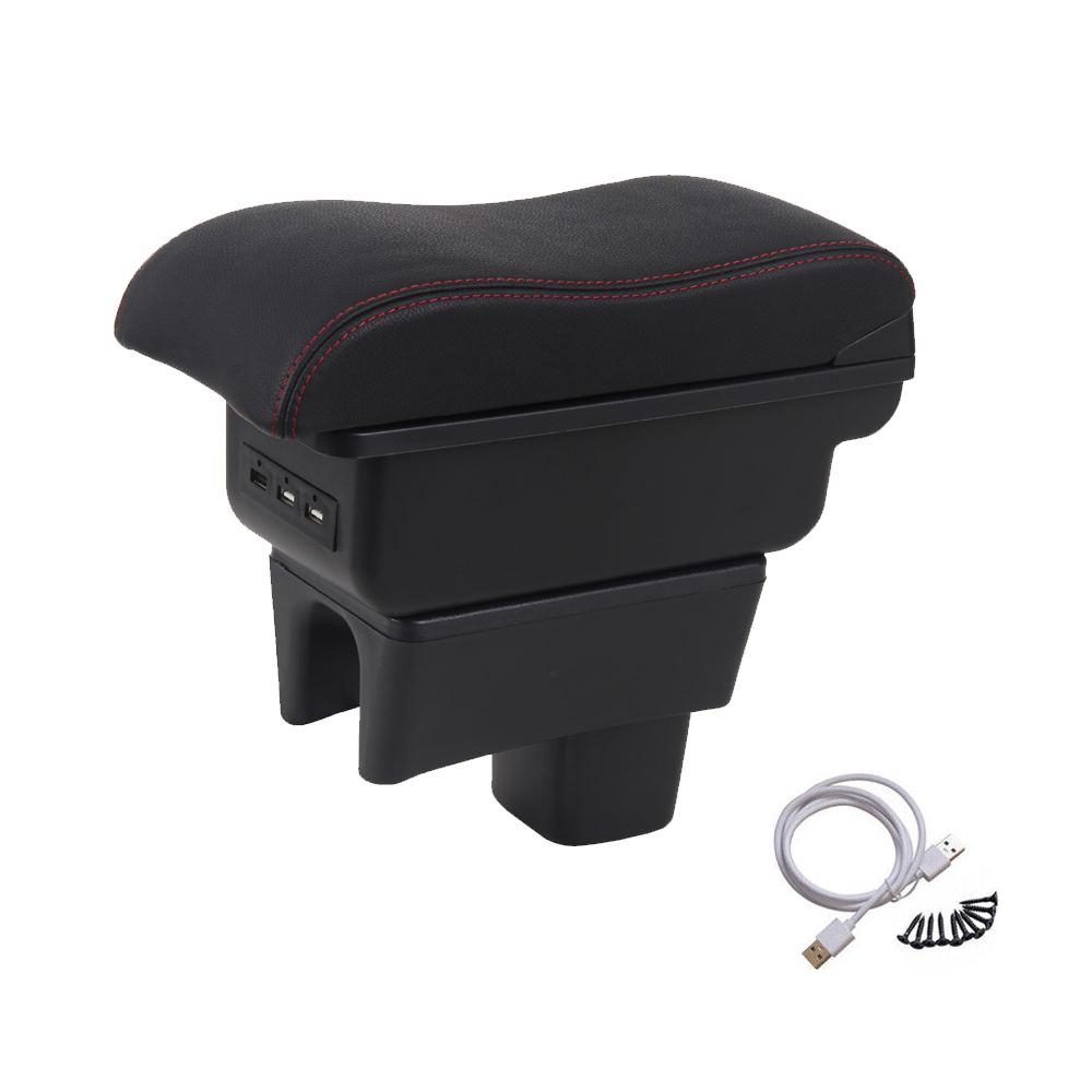 Automotive Repair & Speciality Tools: Suzuki Swift 2005-2021 Center Central Storage Car Console Seat Armrest Box Durable ABS Armrest Box Replacement Double Layer Black With USB Cable
