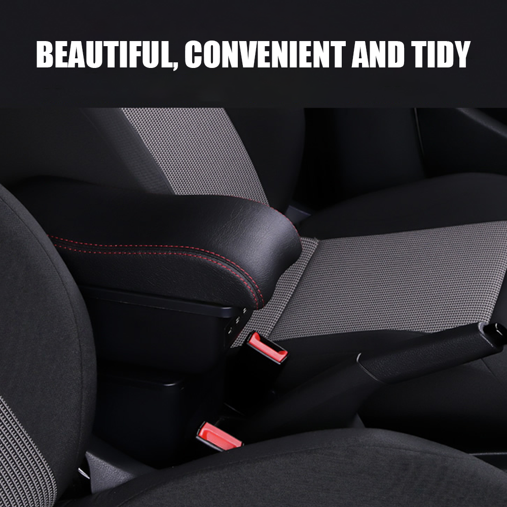 Automotive Repair & Speciality Tools: Suzuki Swift 2005-2021 Center Central Storage Car Console Seat Armrest Box Durable ABS Armrest Box Replacement Double Layer Black With USB Cable