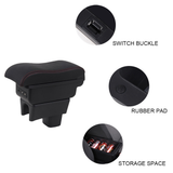 Automotive Repair & Speciality Tools: Suzuki Swift 2005-2021 Center Central Storage Car Console Seat Armrest Box Durable ABS Armrest Box Replacement Double Layer Black With USB Cable