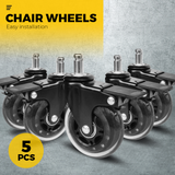 Office & Desk Chairs: 5 pcs Office Chair Casters 360 Rotatable Replacement Wheels with Locks