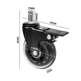 Office & Desk Chairs: 5 pcs Office Chair Casters 360 Rotatable Replacement Wheels with Locks