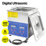 Jewellery Cleaners: 2L Ultrasonic Cleaner Lab-Grade Stainless Steel Ultrasonic Cleaning Machine Digital Heating Timer and Basket for Home and Commercial Jewellery Eyeglass