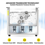 Jewellery Cleaners: 2L Ultrasonic Cleaner Lab-Grade Stainless Steel Ultrasonic Cleaning Machine Digital Heating Timer and Basket for Home and Commercial Jewellery Eyeglass