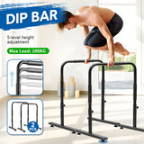 Gymnastics: Set of 2 Functional Fitness Dip Stands Station Height Adjustable Dip Bars Portable Parallettes Calisthenics Equipment Safety for Home Gym Strength Training