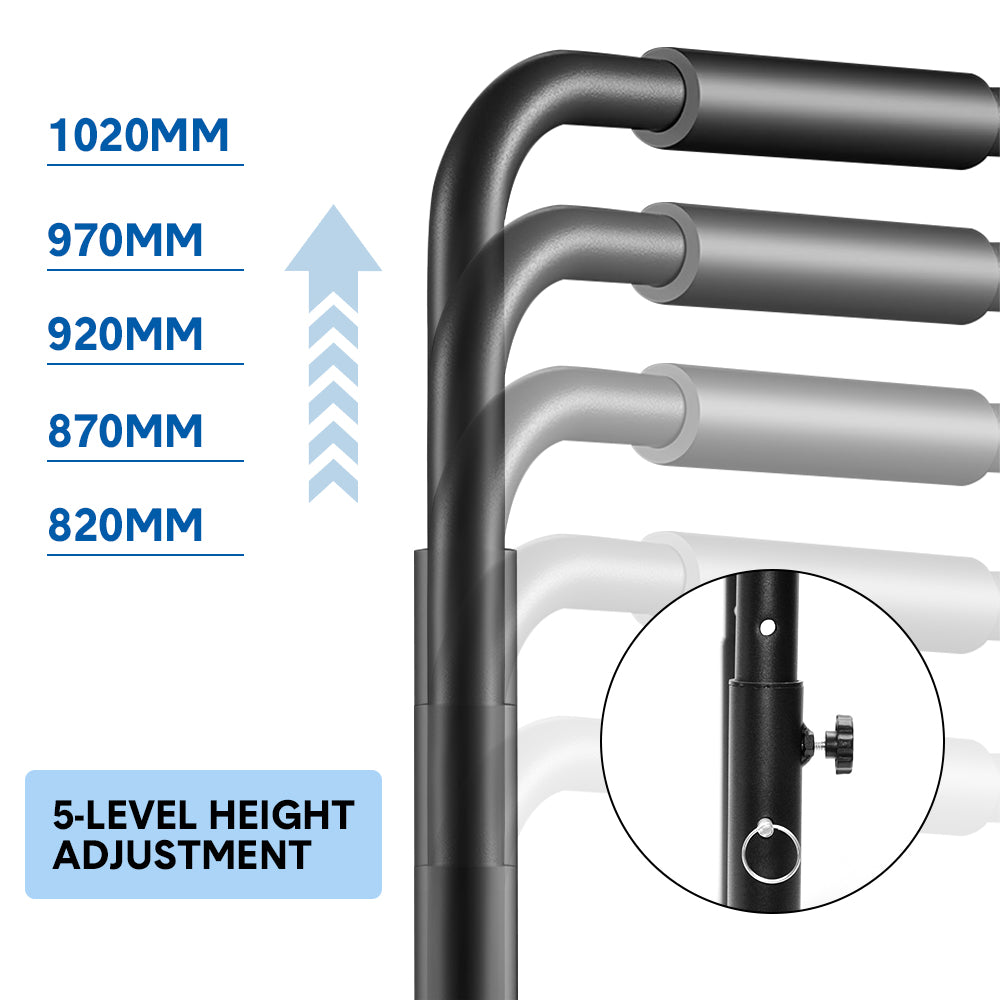 Gymnastics: Set of 2 Functional Fitness Dip Stands Station Height Adjustable Dip Bars Portable Parallettes Calisthenics Equipment Safety for Home Gym Strength Training