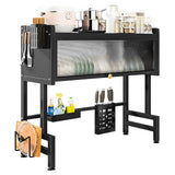 Kitchen & Dining Chairs: Over The Sink Dish Drying Rack Carbon Steel Dish Drainer Drying Rack 85cm Long Sink Caddy with Door and Multiple Utensils Holders Large Capacity