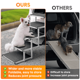 Dog Steps & Ramps: Folding Dog Stair Lightweight Aluminium Dog Ramp Adjustable Height 5 Steps Pet Ladder Loads up to 70Kg with Non-Slip Surface for Cars Trunk SUV Trucks