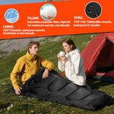 Detachable Double Sleeping Bag with 2 Pillows Queen Size– 2-in-1 Convertible Design Waterproof Warm Lightweight for Camping Hiking & Outdoor Use