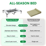 Dog Beds: Raised Dog Bed Large Elevated Pet Bed Scratch and Moisture Resistant Breathable Kennel with Non-Slip Feet Indoor Outdoor for All Seasons Max Load 100kg