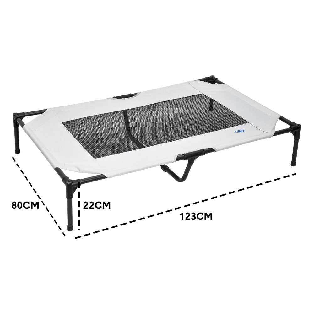 Raised Dog Bed Large Elevated Pet Bed Scratch and Moisture Resistant Breathable Kennel with Non-Slip Feet Indoor Outdoor for All Seasons Max Load 100kg
