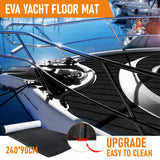 EVA Foam Boat Flooring Mat Faux Decking Teak Marine Mat Boat Carpet Sea Deck Flooring for Motorboat RV Yacht Kayak Surfboard 240cmx90cm Black