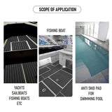 EVA Foam Boat Flooring Mat Faux Decking Teak Marine Mat Boat Carpet Sea Deck Flooring for Motorboat RV Yacht Kayak Surfboard 240cmx90cm Black